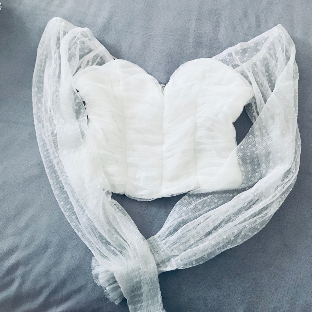 White off shoulder top